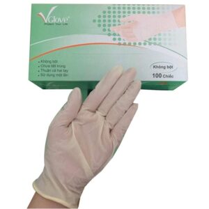 Găng tay cao su y tế VGlove không có bột size L (100 chiếc)